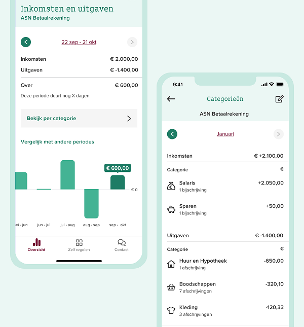 Zo ziet Inzicht in je geld eruit in de app