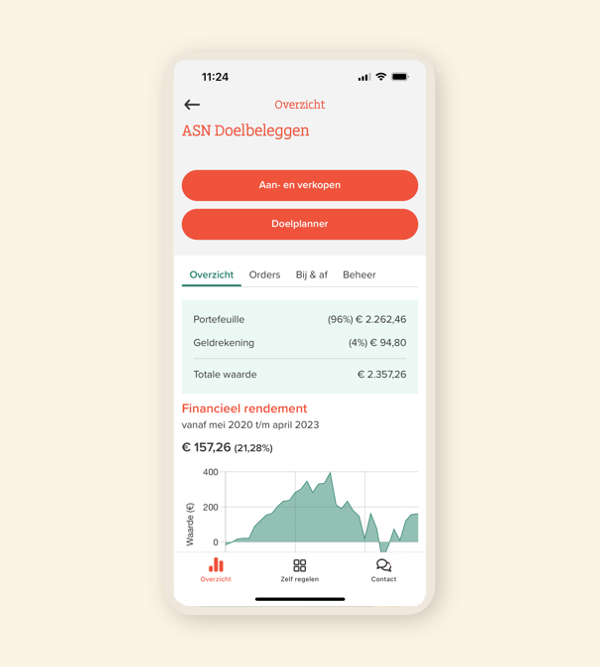 Doelbeleggen in de ASN app