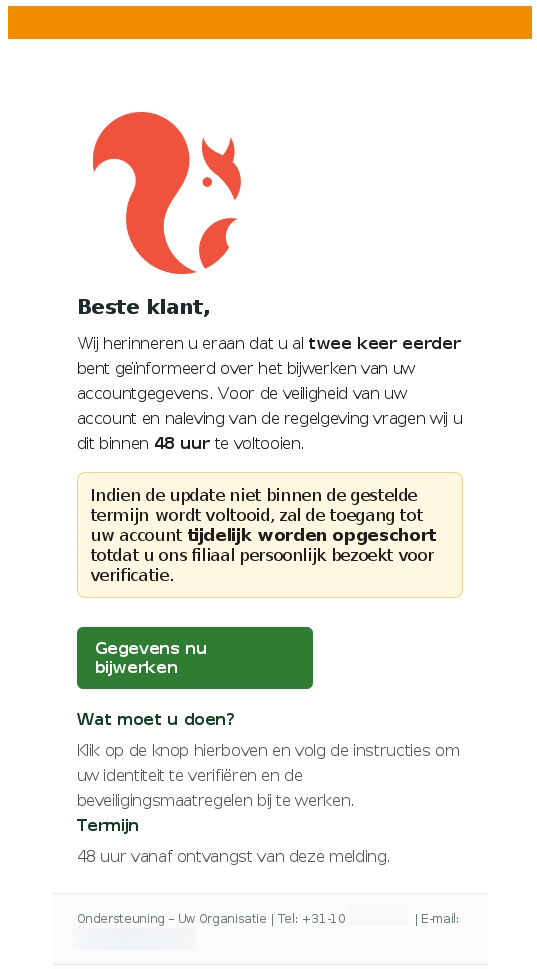 Voorbeeld van valse e-mails die ASN-klanten hebben gekregen   