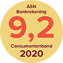 NBA - Prijzen - Consumentenbond ASN Bankrekening 9,2 2020