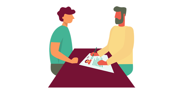 Etalage - Thema Eerste baan - Eerste sollicitatiegesprek