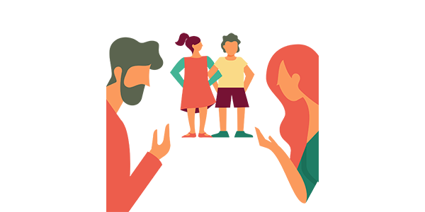 Etalage - Thema Scheiden - Kinderen en scheiden